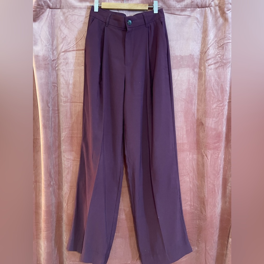 Zara Full Length Pants Trousers, Eggplant